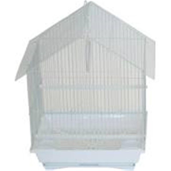 Yml Group YML Group A1114MWHT 11 x 9 x 16 in. House Top Style Small Parakeet Cage; White A1114MWHT
